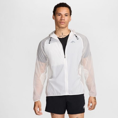 NIKE MEN'S TRAIL AIREEZ JACKET - 121 SUMMIT WHITE/TRAIL BLACK XS