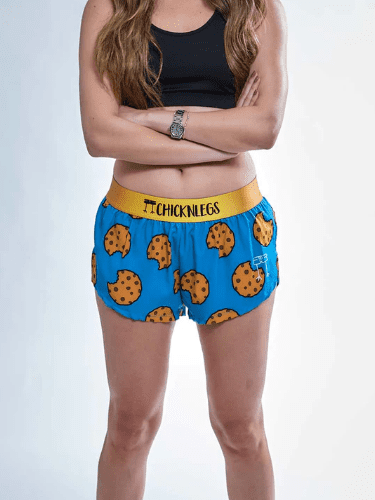 Chickn Legs WOMEN'S 1.5" SPLIT SHORTS CHOCOLATE CHIP COOKIES