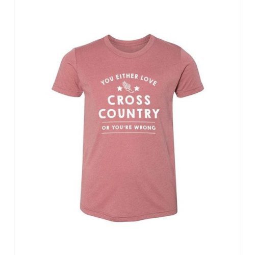 SARAH MARIE DESIGN STUDIO YOUTH LOVE CROSS COUNTRY TEE - MAUVE YS