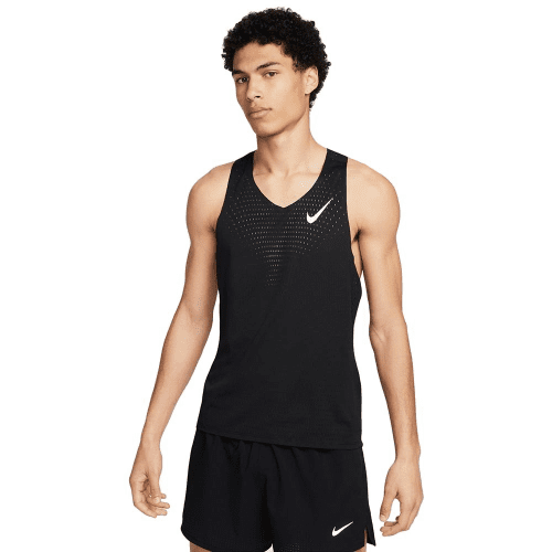 NIKE MEN'S DRIFIT ADV AEROSWIFT SINGLET - 010 BLACK/SUMMIT WHITE XS