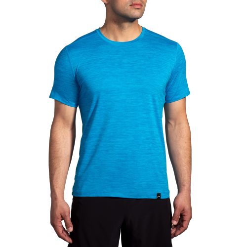 BROOKS MEN'S LUXE SHORT SLEEVE - 423 HTR CERULEAN XS