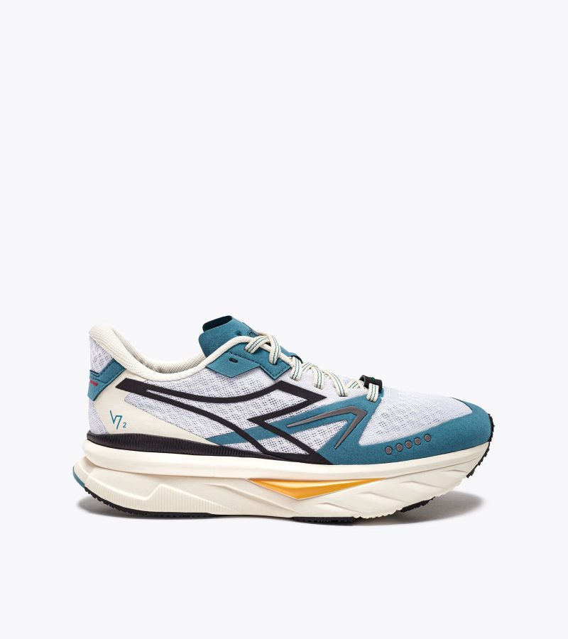 DIADORA MEN'S ATOMO V7000 - D - WHITE/BRITTANY BLUE 5.0