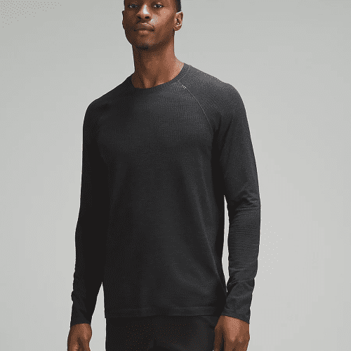 LULULEMON MEN'S METAL VENT TECH LONG SLEEVE 2.0 - GRAPHITE GREY/BLACK S