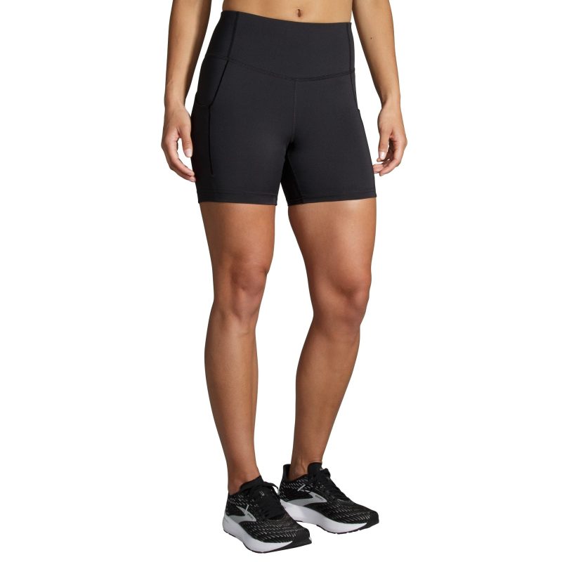 BROOKS WOMEN'S METHOD 5" SHORT TIGHT 2.0 001 BLACK