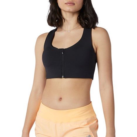 NEW BALANCE WOMEN'S POWER X ZIP FRONT BRA BK BLACK