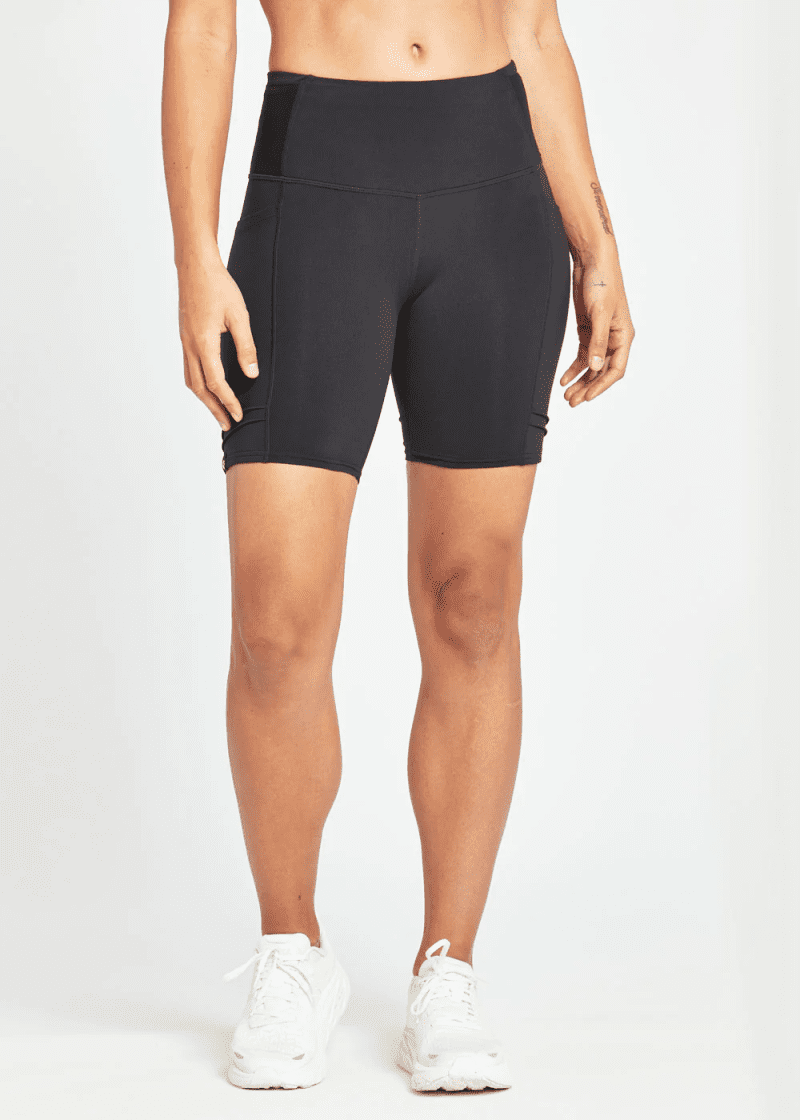 OISELLE WOMEN'S MID LENGTH POCKET JOGGER SHORT BLACK