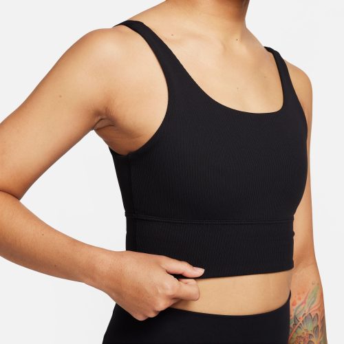 NIKE ALATE SOLO RIBBED BRA - 010 BLACK/BLACK XS