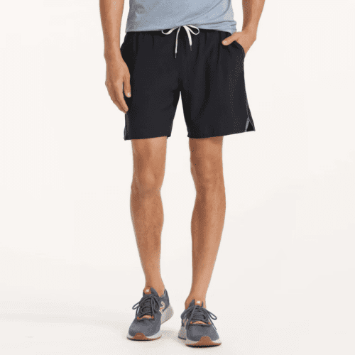 VUORI MEN'S TRAIL SHORT 7" BHG BLACK/HEATHER GREY STRIPE