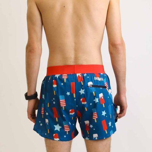 chicknlegs mens 4 inch USA popsicles running shorts back